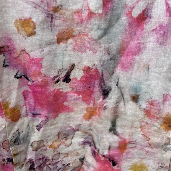 Purejill J.Jill Linen Watercolor Dress Spring Vacation Summer Cruise Beach Sz S - Picture 3 of 7